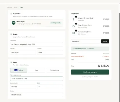 Captura del paso 03: Datos de la tarjeta